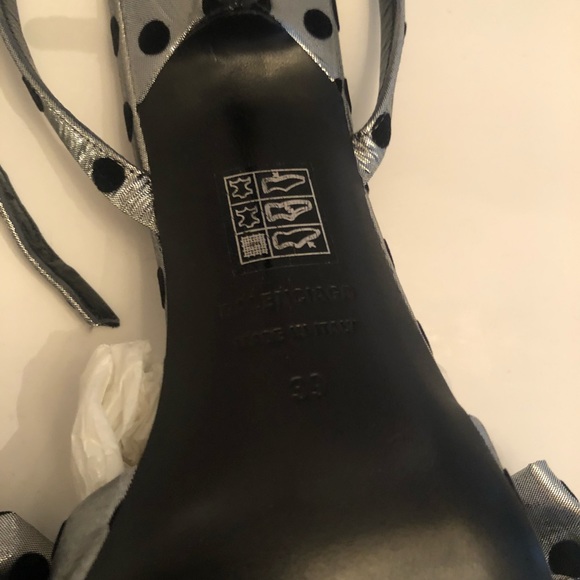 Balenciaga polda dots metalic satin sandals 39 - Picture 6 of 8